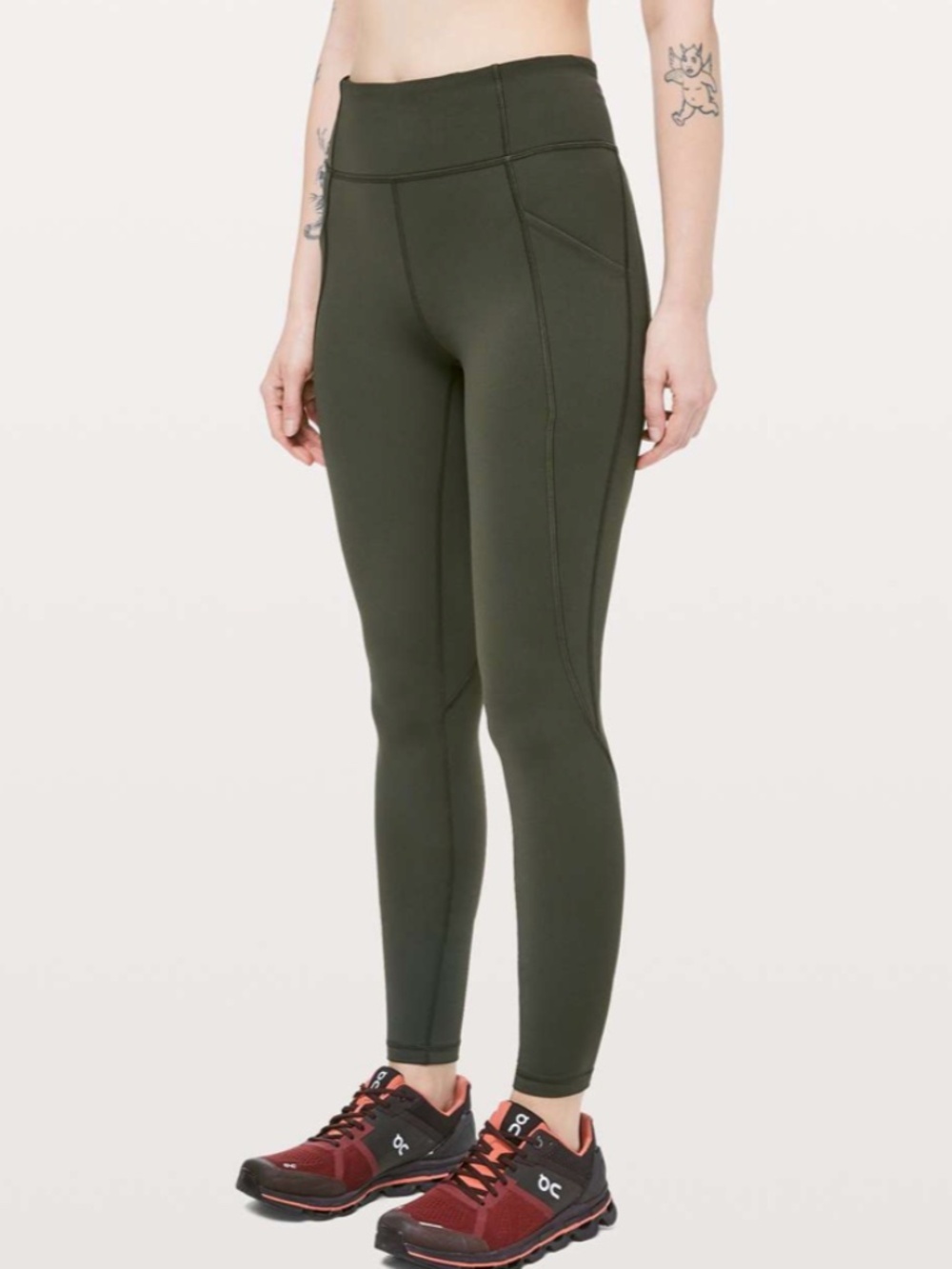Lululemon Time To Sweat Tight *28" Dark Olive 12